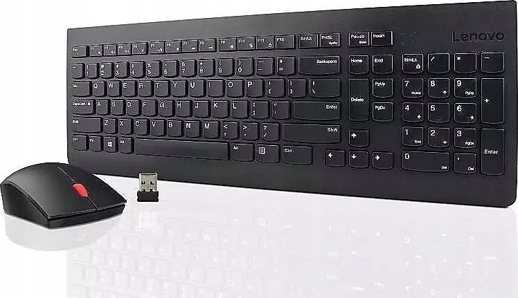 Set tastierë dhe maus Lenovo Essential Wireless Combo 4X30M39472, pa tela, DE layout, i zi