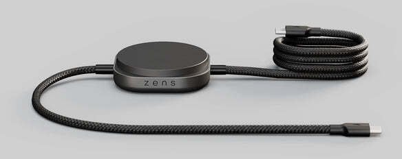 Kabllo karikimi ZENS USB C në USB C Pro 2, karikues wireless magnetik 15W, 240W, e zezë