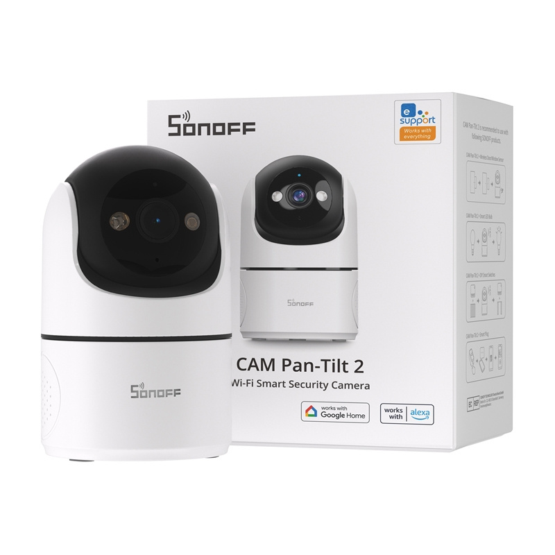 Kamerë sigurie SONOFF CAM PT2, smart Wi Fi, pamje 360°, bardh e zezë