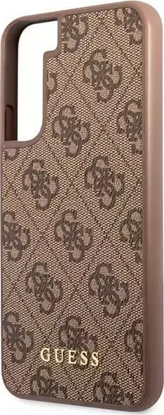 Kuti telefoni Guess GUHCS23SG4GFBR për Samsung Galaxy S23, hard case, 4G Metal Gold Logo, kafe