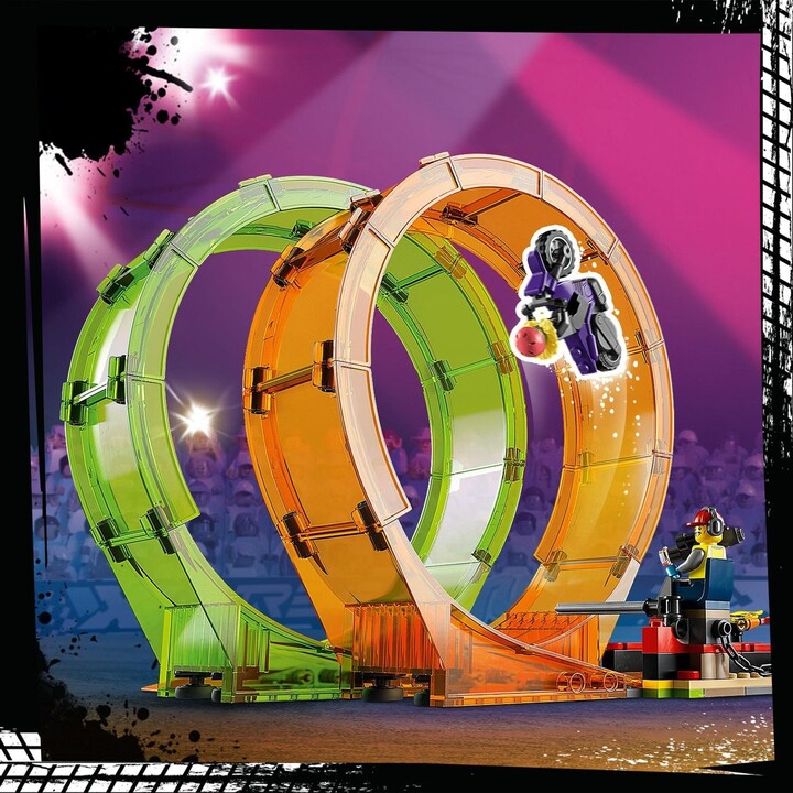 Set lodër LEGO® City 60339 Stunt Double Loop, 598 pjesë