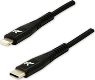 Kabllo USB Logo, USB C në Lightning, 1m, e zezë