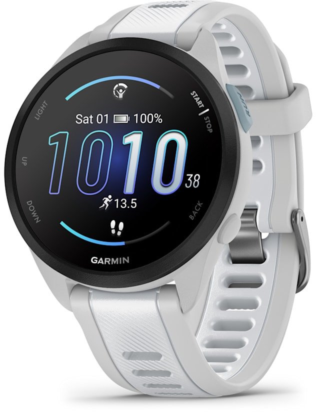 Ora sportive Garmin Forerunner 165 Music, 43mm AMOLED, GPS, gri e bardhë