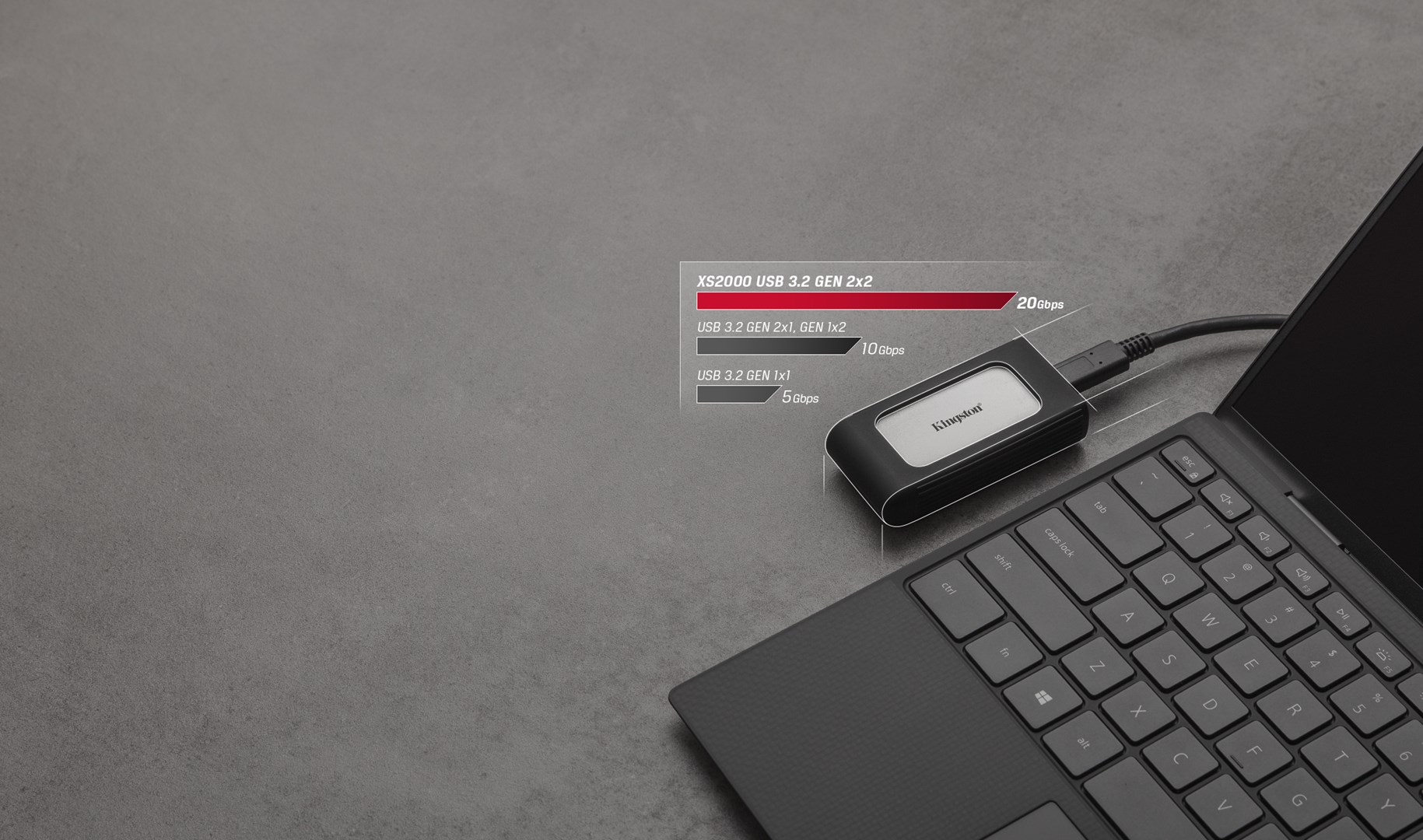 SSD i jashtëm Kingston XS2000, 1TB, USB 3.2, i zi