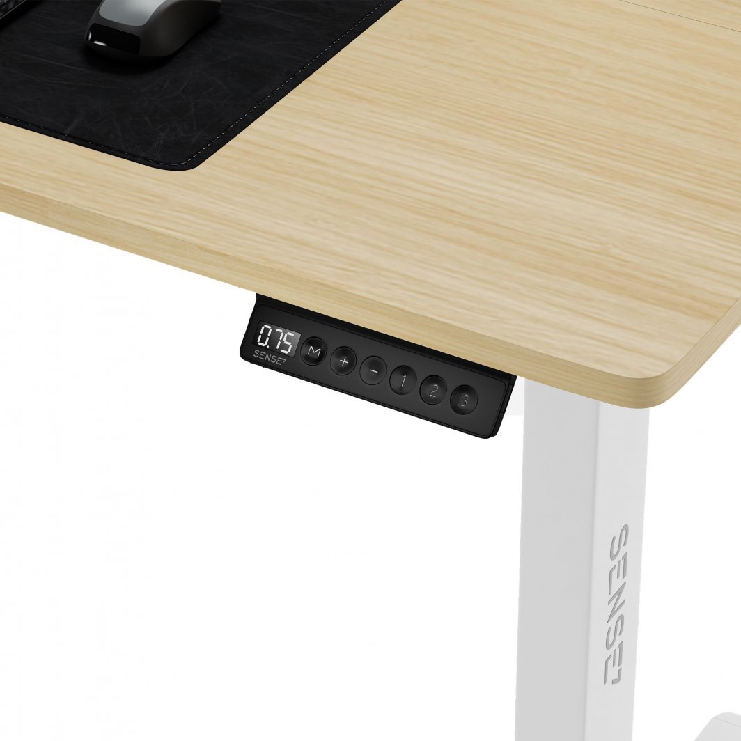 [OUTLET] Tavolinë elektrike SENSE7 Nojo, 120cm x 60cm, e bardhë/ druri e hapur