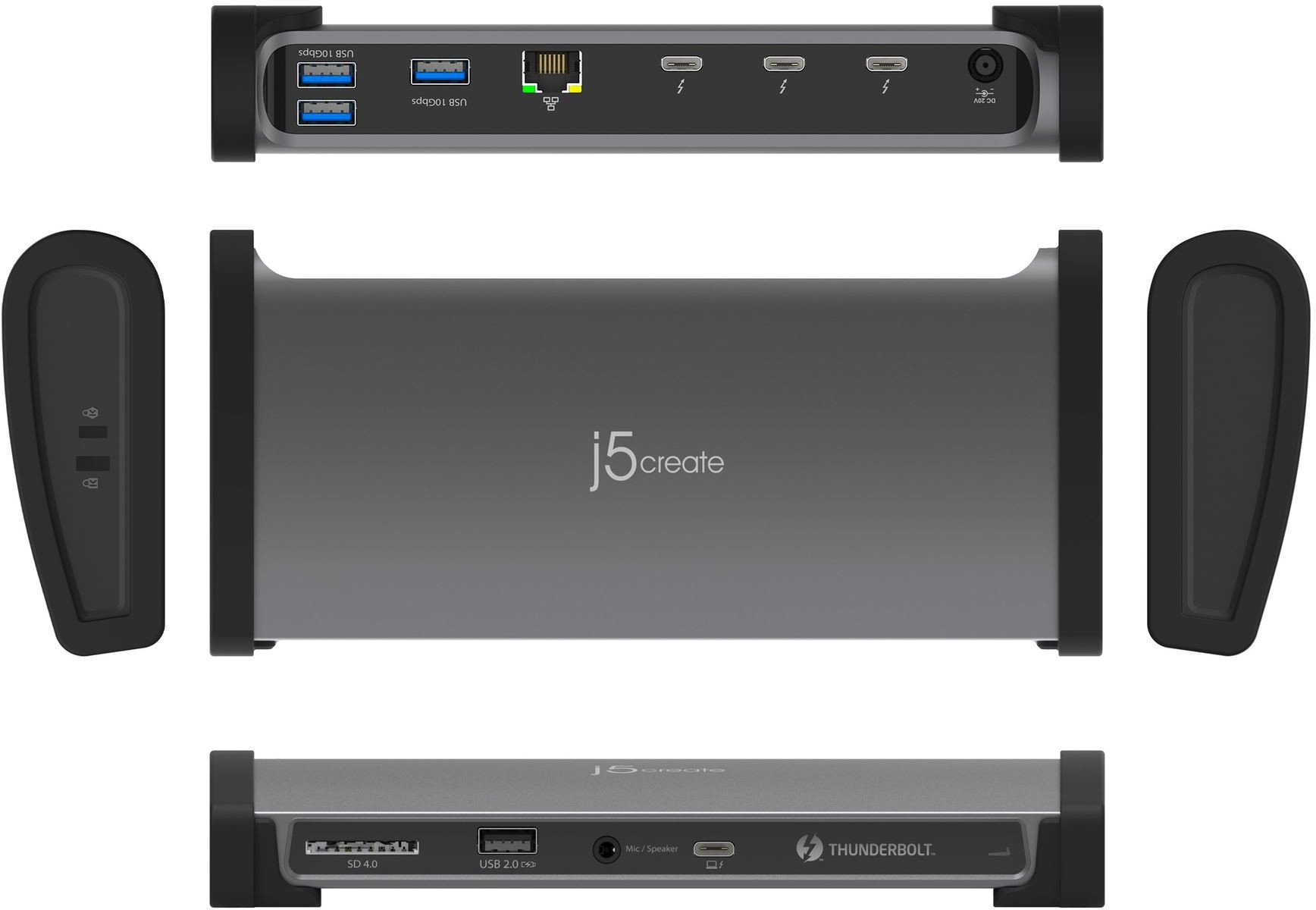 Docking station J5create JTD562 FN, Thunderbolt 4, deri 8K, gri
