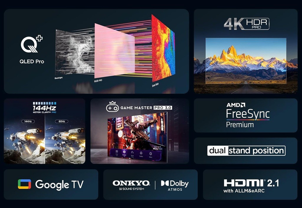 Televizor QLED TCL 65T8BX1, 65", 4K Ultra HD, Smart Google TV, i zi