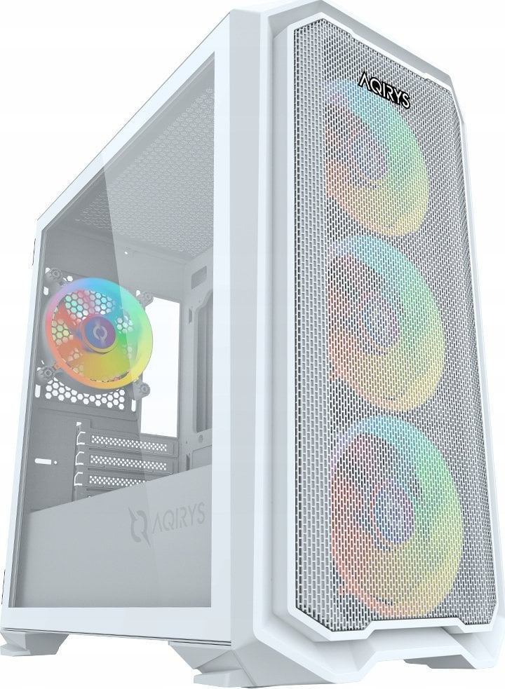 Kasa PC AQIRYS Wezen ARGB, Mini Tower mATX, xham i temperuar, e bardhë