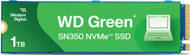 SSD диск WD Green SN350, 1TB, M.2 2280 PCI-E x4 Gen3 NVMe