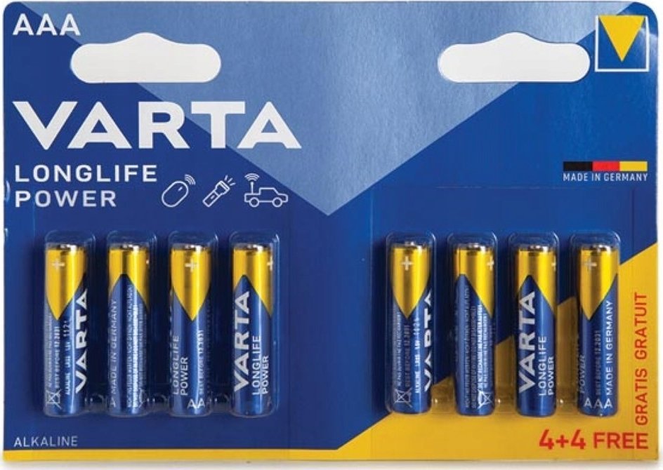 Bateri AAA Varta High Energy, alkaline, set 8 copë
