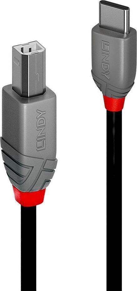 Kabllo USB Lindy USB C në USB B, 3m, USB 2.0, i zi