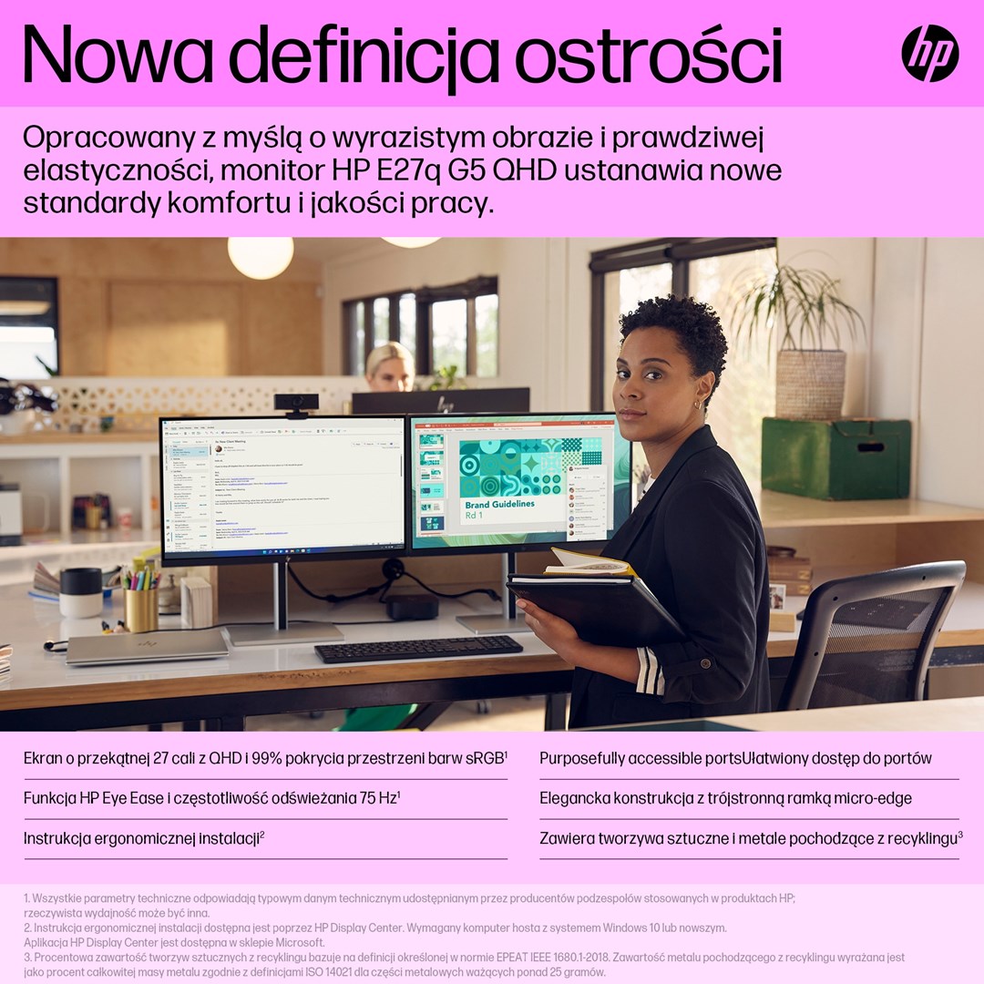 Monitor HP E27q G5, 27", 2560 x 1440, Quad HD, 75 Hz, i zi