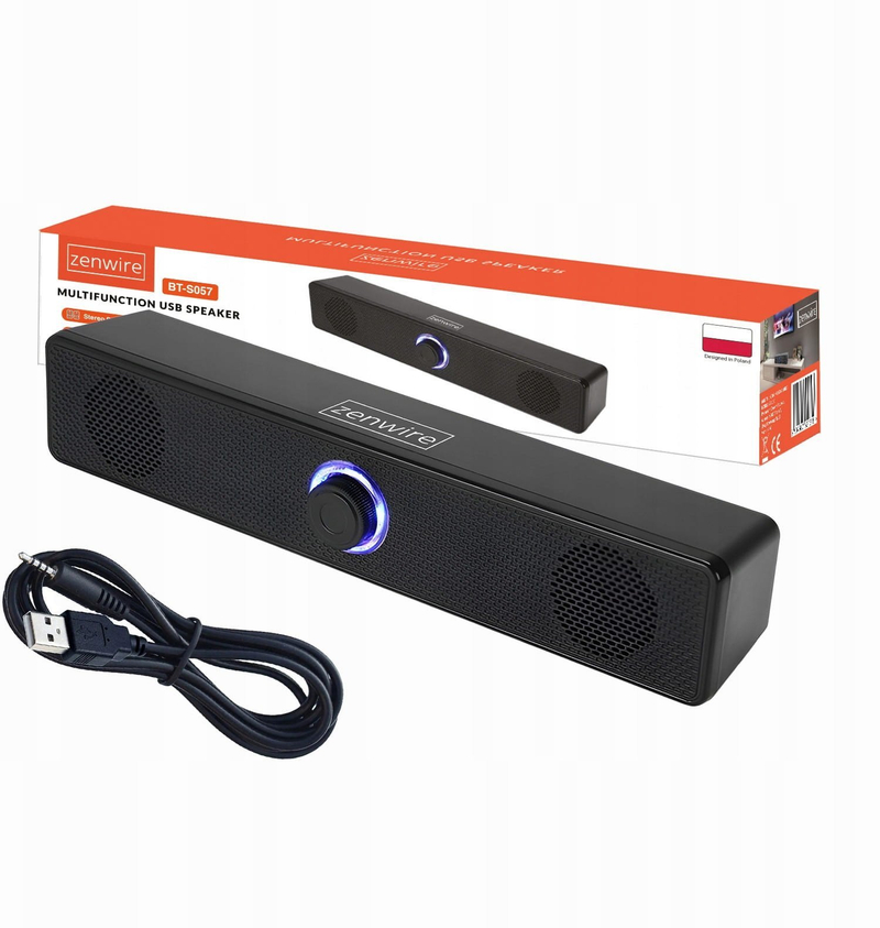 Soundbar kompjuterik Zenwire BT-S057, 6W, USB 3.5mm, me LED, i zi