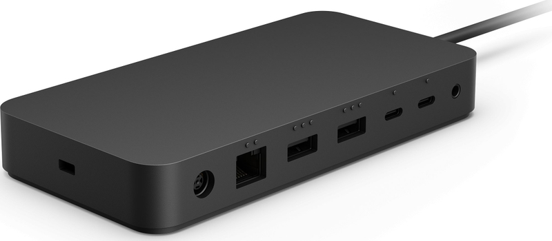 Adaptues Microsoft Surface Thunderbolt 4, shumë porta, mbështetje deri 2 monitorë 4K, i zi