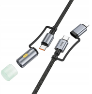 Kabllo karikimi Hoco All-in-one, USB C Lightning në USB C, 60W PD 3A, 1.2m, me LED