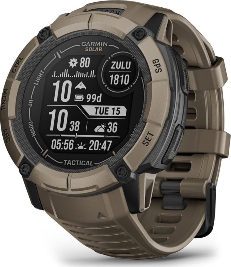 Ora inteligjente Garmin Instinct 2X Solar Tactical, GPS, karikim solar, coyote tan