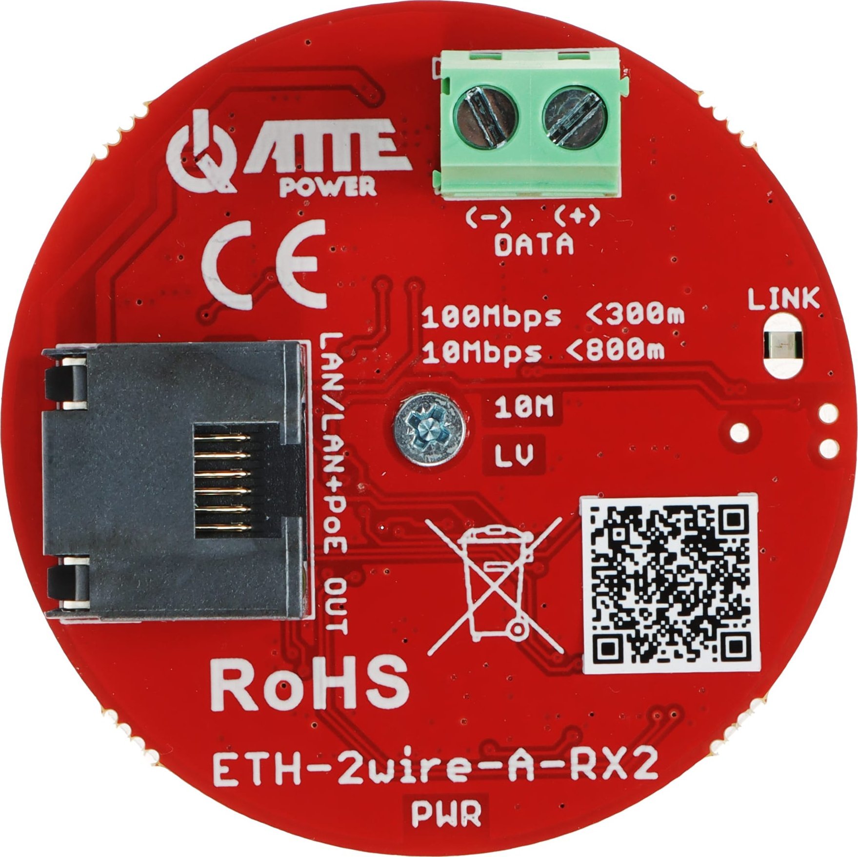 Set konvertuesish UTP në 2-WIRE Atte ETH-2WIRE-A-SET2, LAN, PoE
