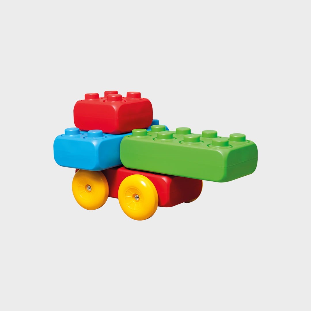 Lodra konstruktore Marionex Bricks, 30 copë, me rrota, shumëngjyrëshe