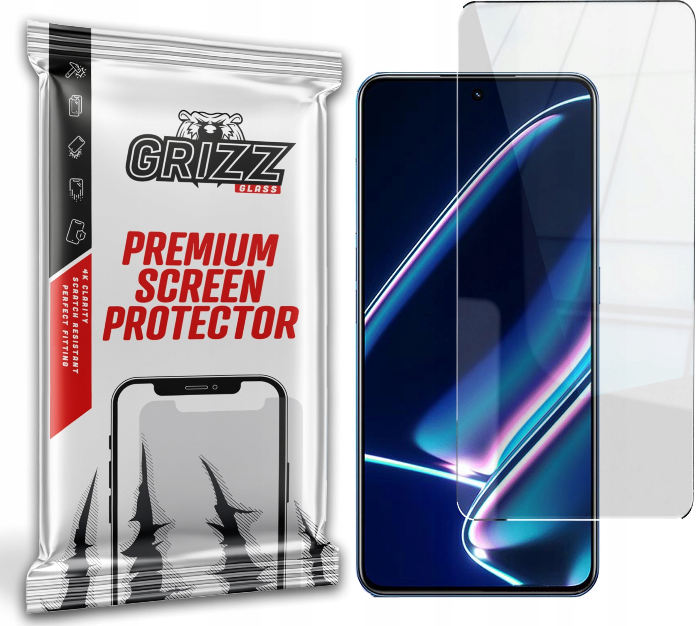 Xham mbrojtës hibrid GrizzGlass HybridGlass për Realme GT Neo5 SE, transparant