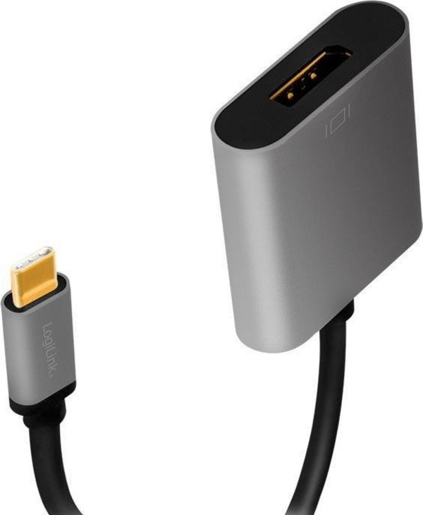 Përshtatës USB dhe USB-C LogiLink 60 Hz, Alumini 0,15 m, e hirtë