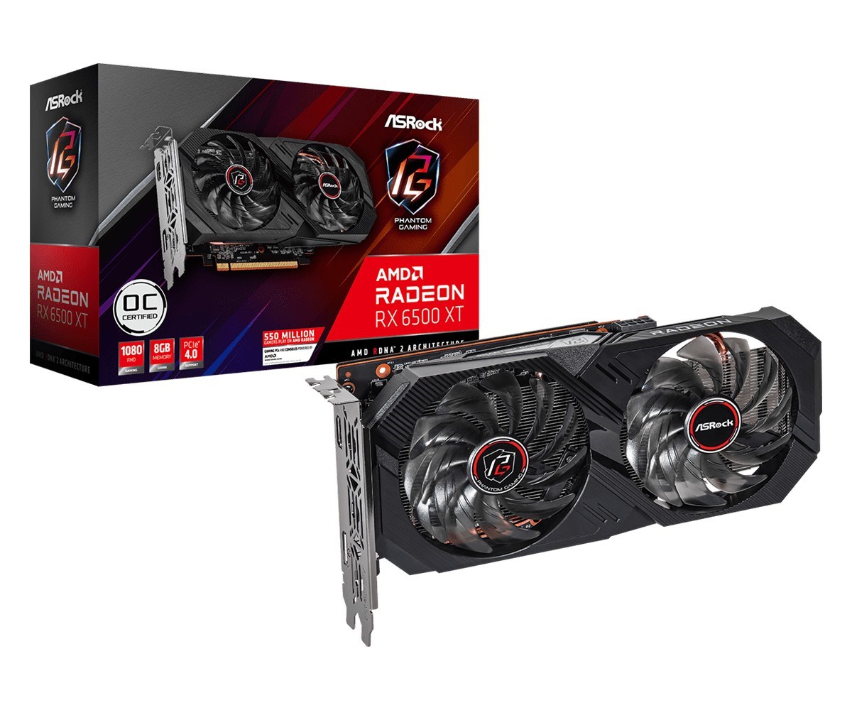 Kartë grafike ASRock Gaming AMD Radeon RX 6500 XT, 8 GB GDDR6