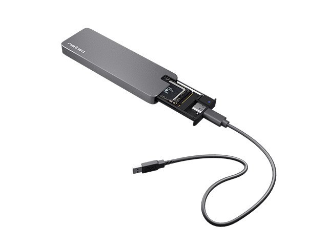 Kuti e jashtme SSD Natec RHINO, M.2 NVMe, USB-C 3.2 Gen 2, alumini
