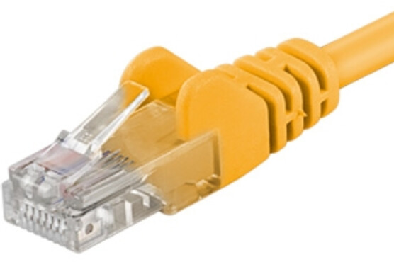 Kabllo PremiumCord Patch UTP RJ45-RJ45 level 5e, 0.25m, e verdhë