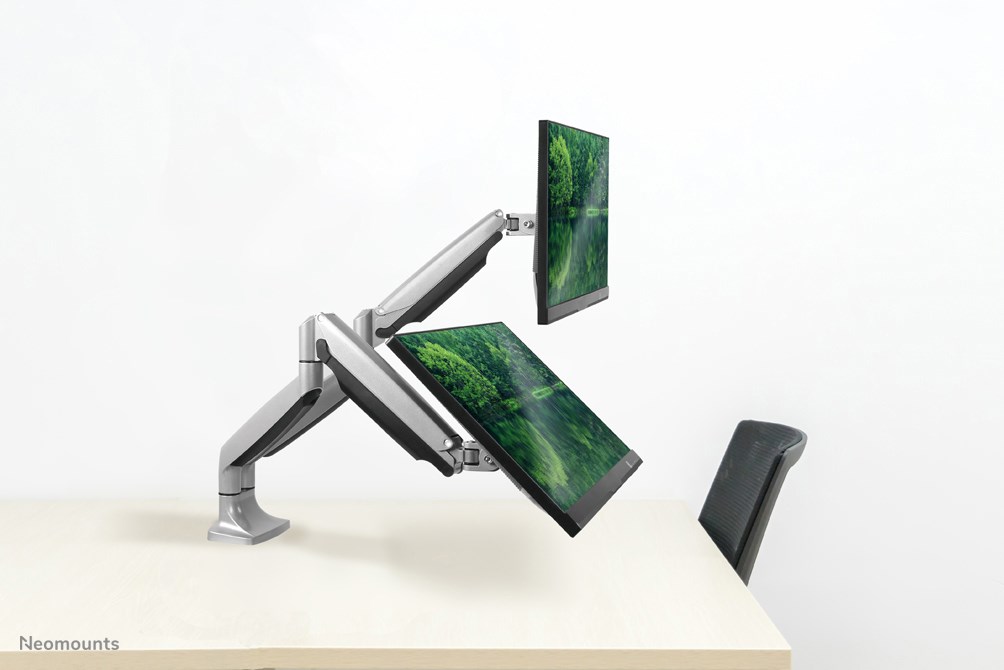 Mbajtëse monitori Neomounts NM-D750DSILVER, 10"-32", e argjendtë