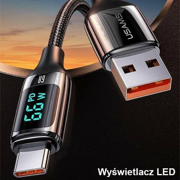 Kabllo USB Usams U78, USB-A në USB-C, 1.2 m, e bardhë
