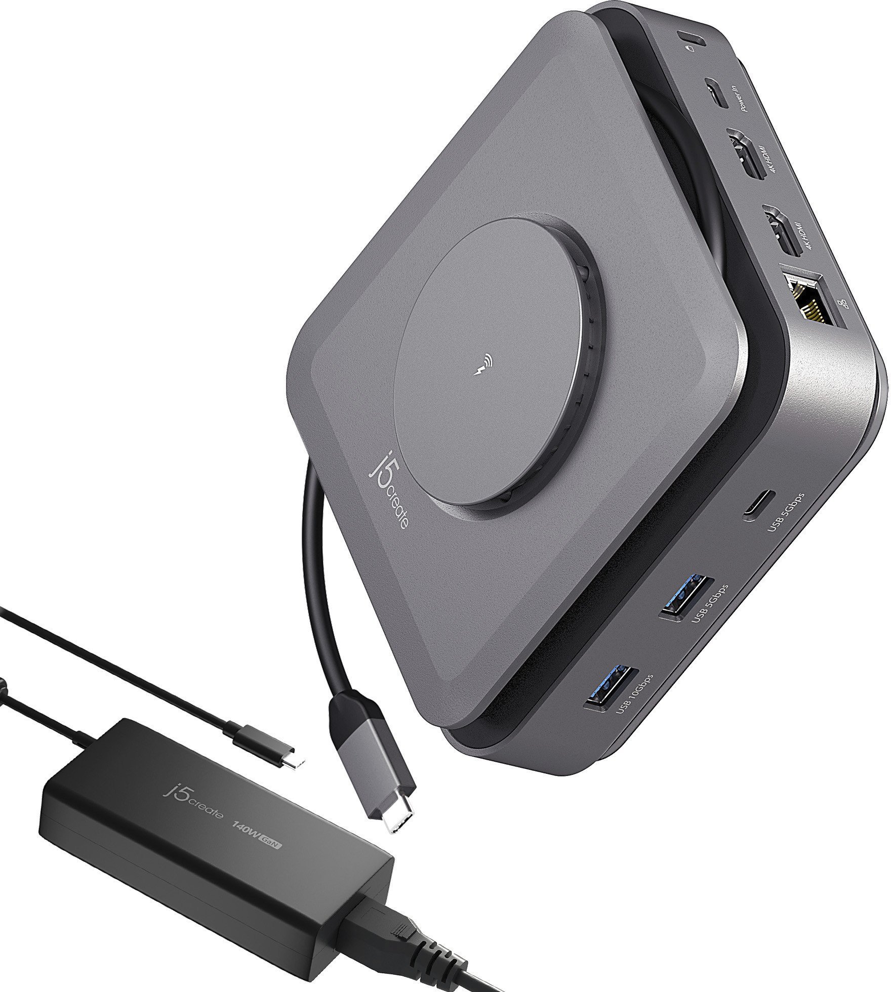 Dock USB C J5create JCD3199P, Dual 4K HDMI, PD 140W, gri