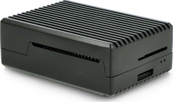 Kuti mbrojtëse OEM Raspberry Pi 4B DNG-18742, alumini, me prerje porte, e zezë