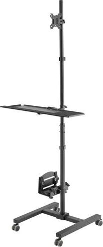 Karrocë mobile për kompjuter Neomounts FPMA-MOBILE1700, për monitor deri 32", rregullim lartësie, gri