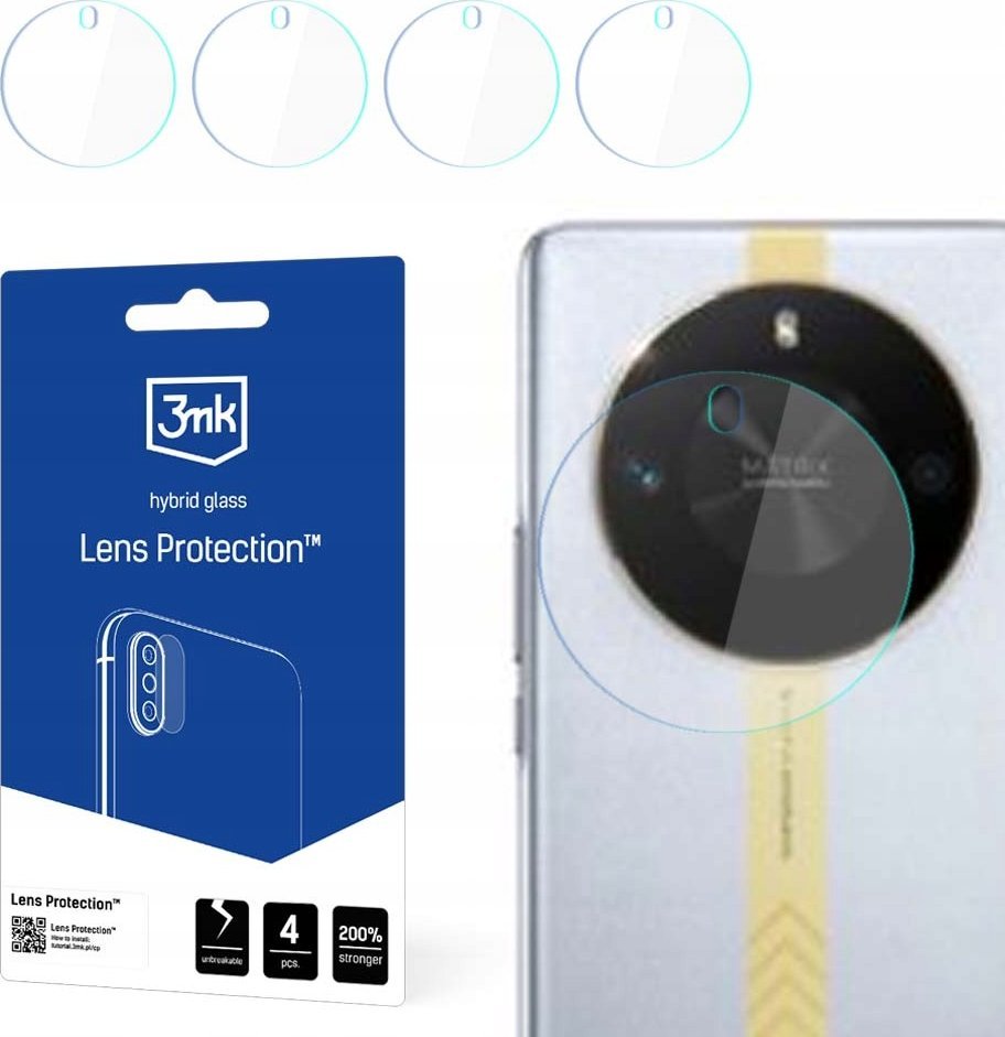 Mbrojtës lente 3MK Lens Protect për Honor X50 GT, xham hibrid, set 4 copë, transparent