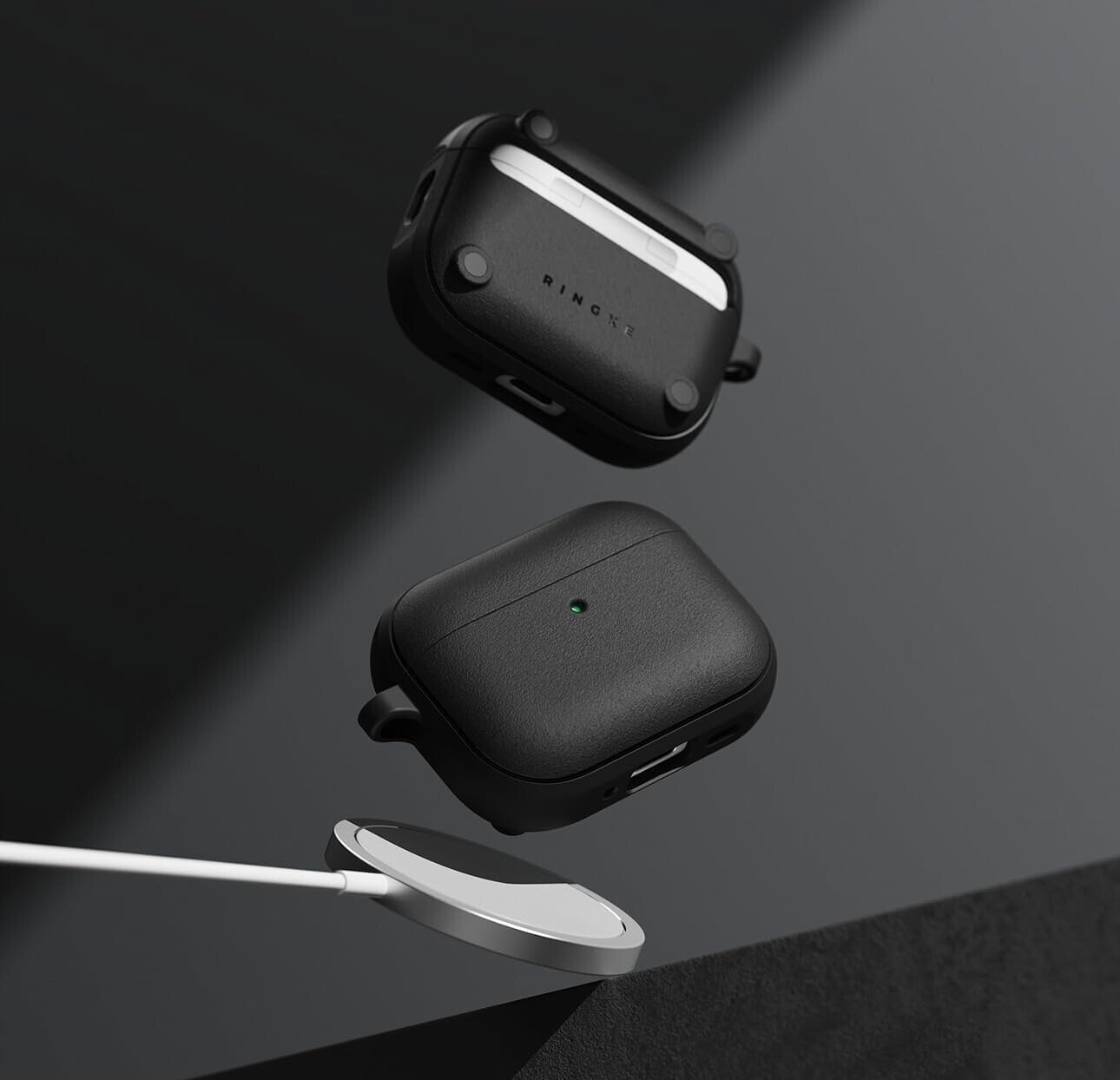 Kuti mbrojtëse Ringke Onyx Magnetic për AirPods Pro 3, MagSafe, TPU, e zezë
