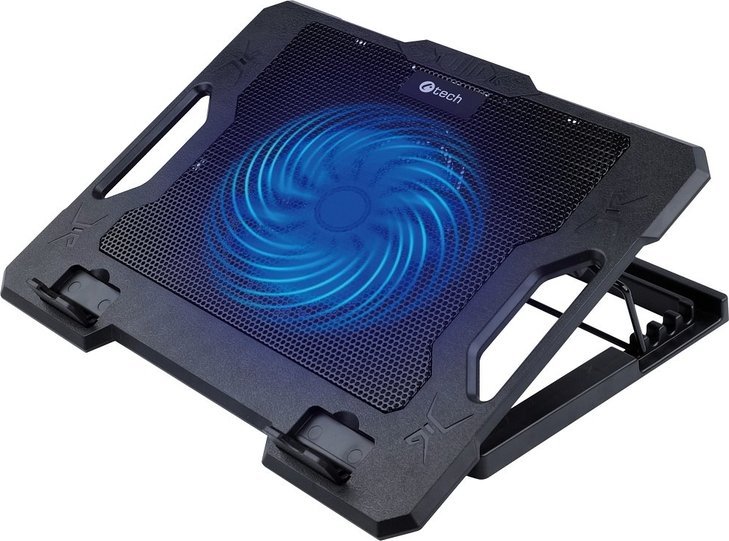 Bazë ftohëse për laptop C-Tech CLP-S100, deri 17", me ventilator, me dritë blu