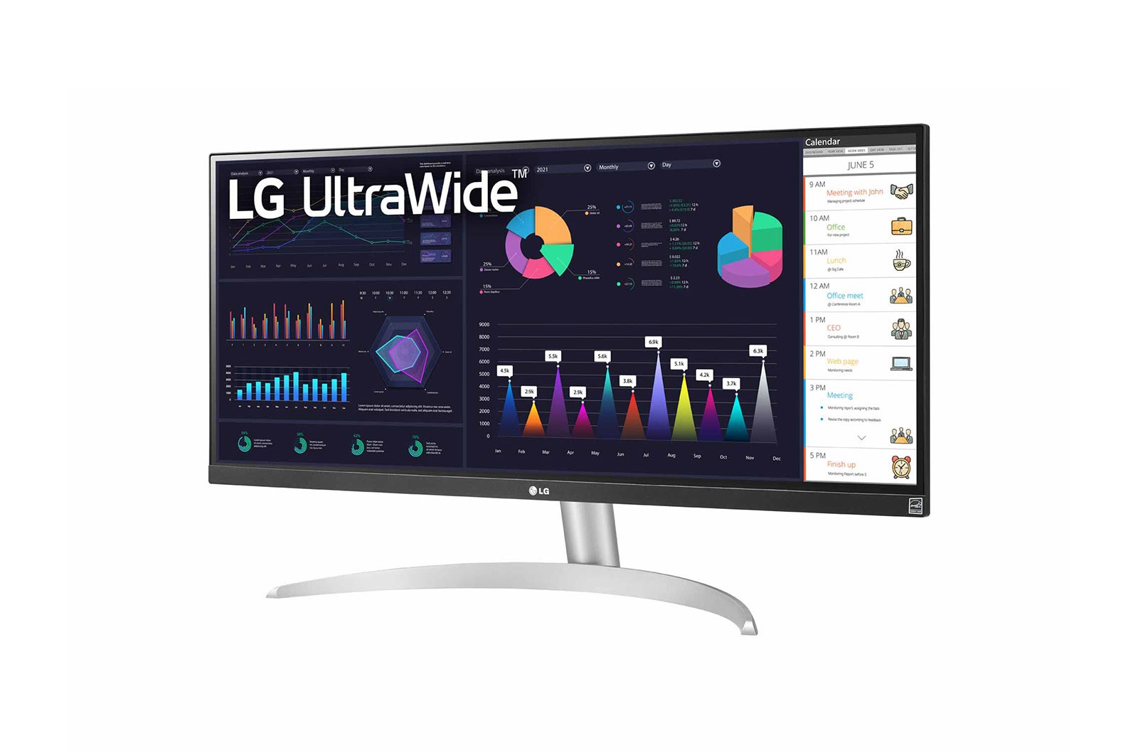 Monitor LG 29WQ600-W.AEU, 29", UltraWide Full HD, IPS, i bardhë