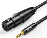 Kabllo audio Ugreen AV182, Jack 3.5mm në XLR, 1m, e zezë