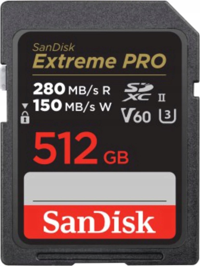 Kartë memorie SanDisk Extreme PRO SDXC, 512GB, UHS II V60, e zezë