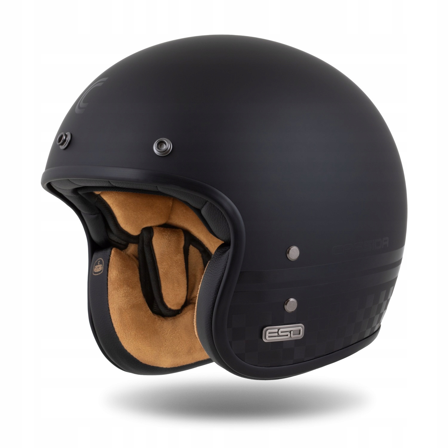 Helmetë moto CASSIDA ESO Forty Nine BlackOut, fiberglas, e zezë matte, madhësia M