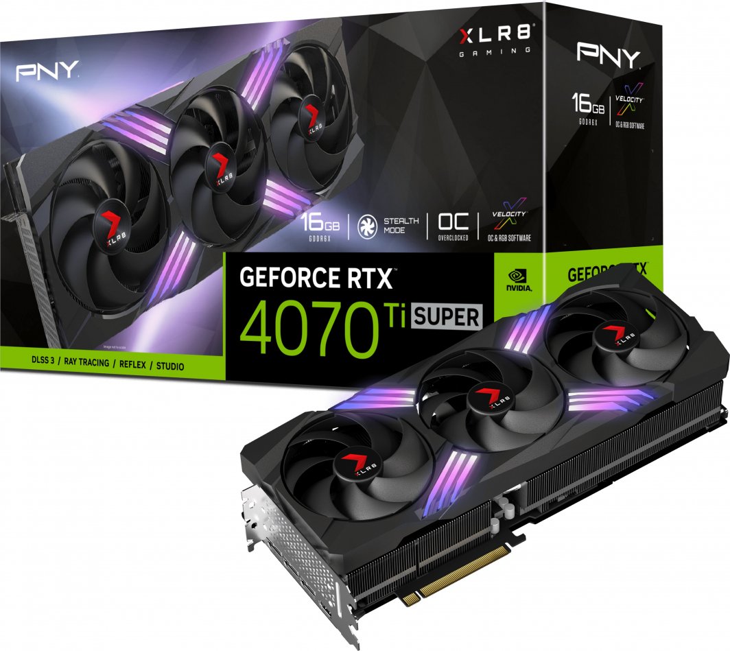 Kartelë grafike PNY GeForce RTX 4070 Ti SUPER XLR8 Gaming Verto Epic-X RGB OC 16GB GDDR6X