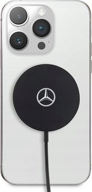 Bazë karikimi wireless Mercedes Benz, me logo, e zezë