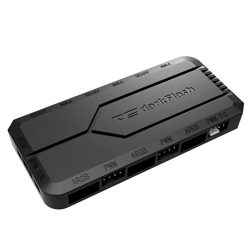 Kontrollues ventilatorësh DarkFlash RC2, PWM dhe ARGB, sinkronizim 5V 3 Pin, i zi 2