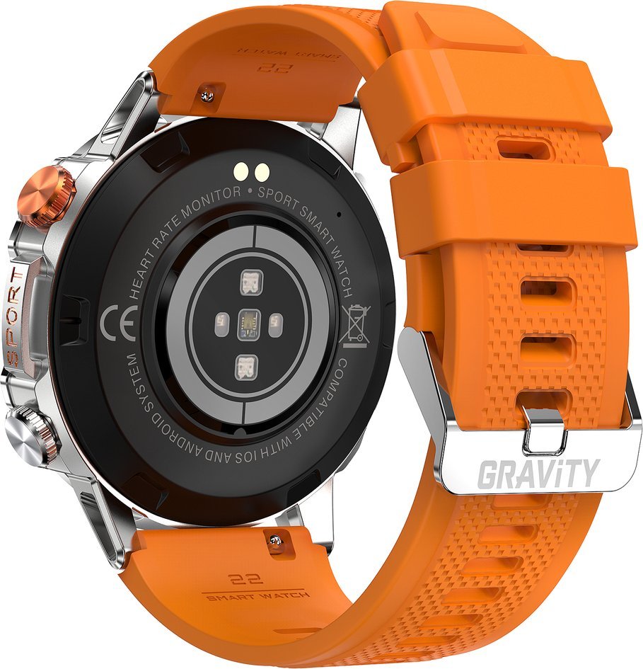 Smartwatch Mski Gravity GT20 4, ekran 1.43" AMOLED, thirrje Bluetooth, argjendtë