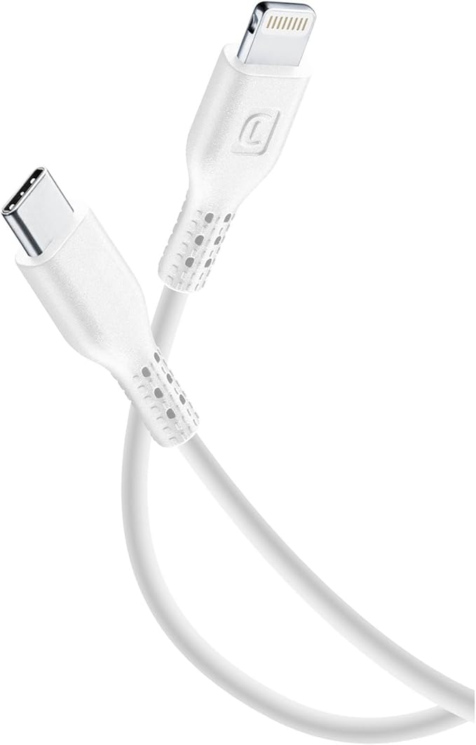 Kabllo Cellularline USB-C to Lightning, 2m, e bardhë