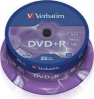 Disqe DVD+R Verbatim 43500, 4.7GB, 16x, paketa 25 copë