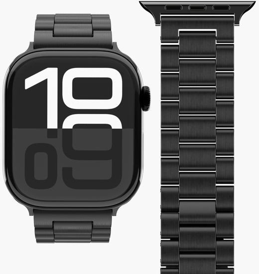 Rrip ore Vonmählen Link Bracelet 2, çelik inox 316L, për Apple Watch 40 41 42 mm, i zi