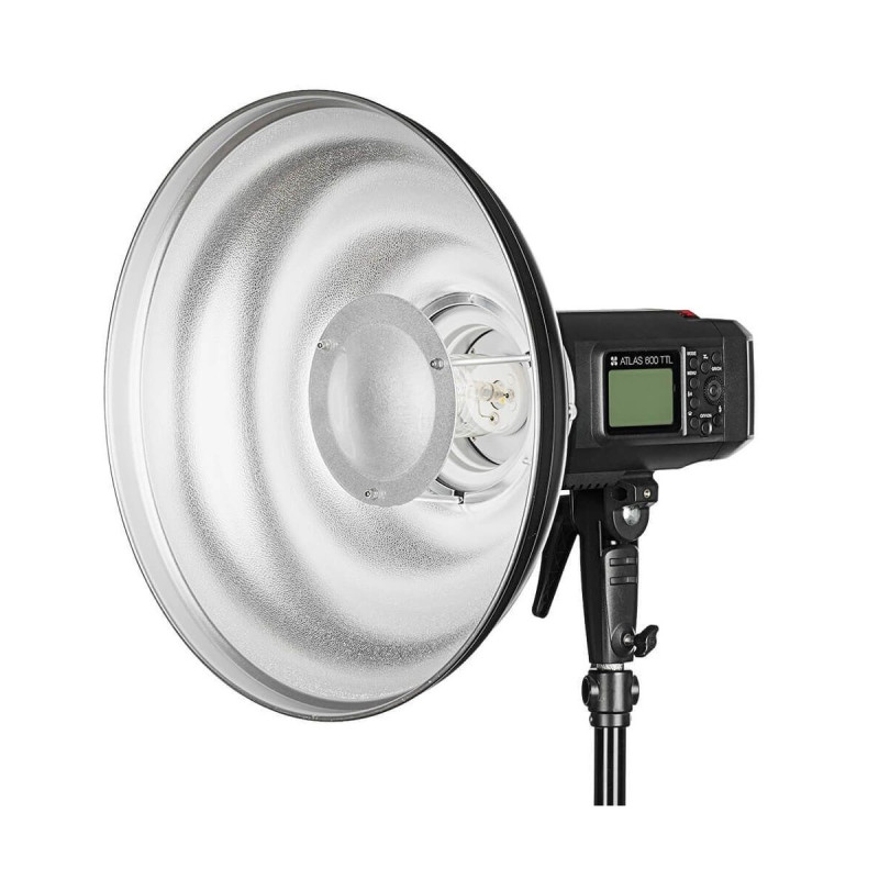 Quadralite Wave Beauty Dish silver 55cm with Bowens Adapter