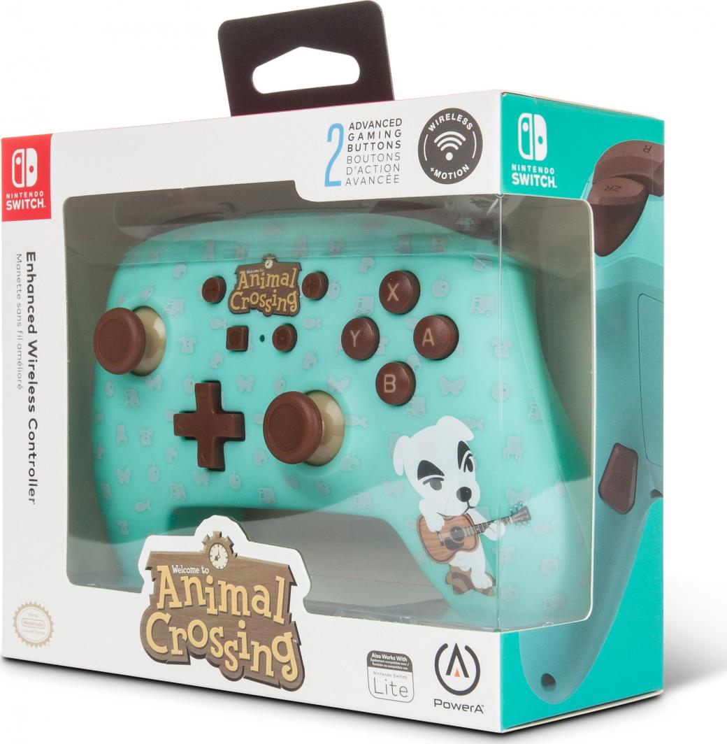 Kontroller PowerA Enhanced Animal Crossing, wireless, i gjelbër
