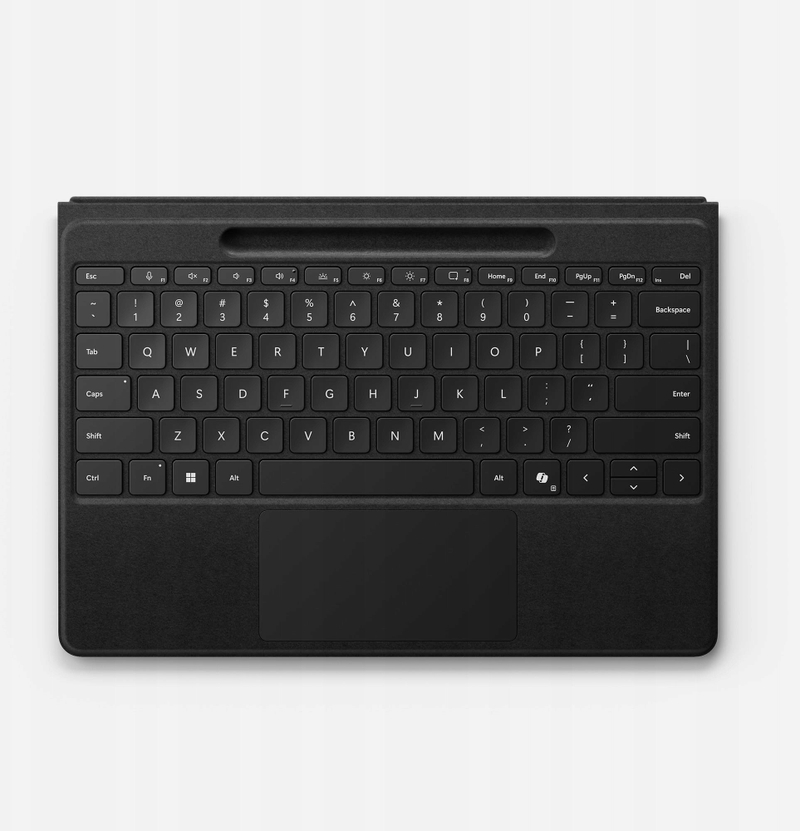 Tastierë Microsoft Surface Pro Flex Keyboard, wireless Bluetooth, me touchpad dhe ndriçim, QWERTZ, e zezë