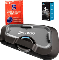 Sistem komunikimi për motor Cardo Freecom 4x, Single Pack, për 4 shoferë, i zi